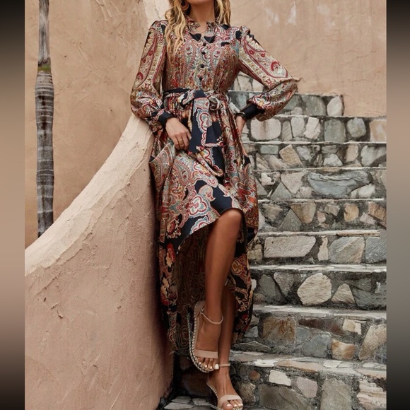 Boho floral paisley print maxi dress - Picture 5 of 6